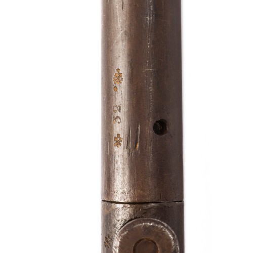 560 - 19th century breech-Loading Percussion Walking-Stick Gun, tapering turn-off sighted barrel, enclosed... 