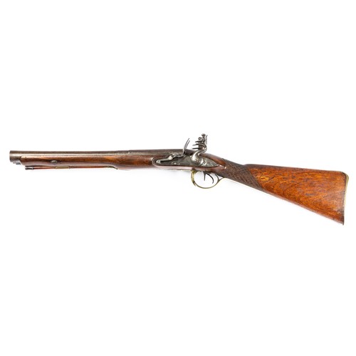557 - Hugh Verncomb double barrelled flintlock coaching carbine blunderbuss, separate steel barrels with f... 