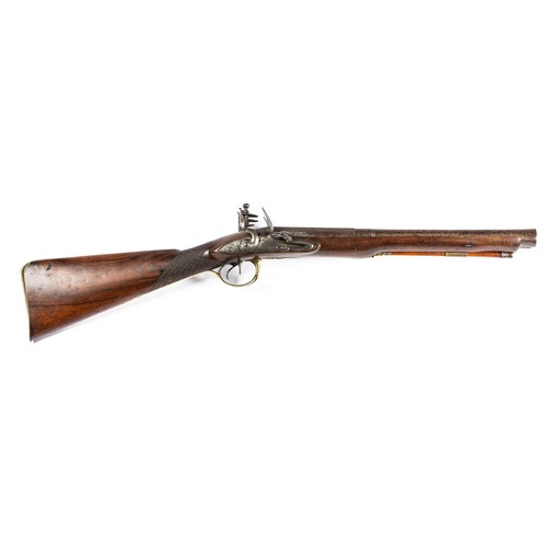 557 - Hugh Verncomb double barrelled flintlock coaching carbine blunderbuss, separate steel barrels with f... 