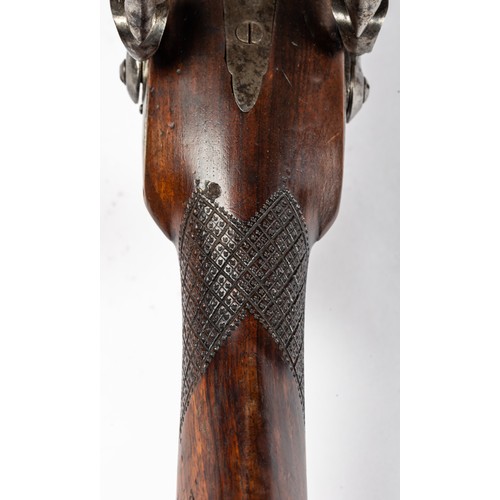 557 - Hugh Verncomb double barrelled flintlock coaching carbine blunderbuss, separate steel barrels with f... 