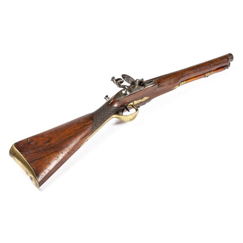 557 - Hugh Verncomb double barrelled flintlock coaching carbine blunderbuss, separate steel barrels with f... 