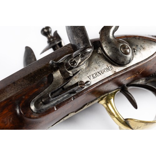 557 - Hugh Verncomb double barrelled flintlock coaching carbine blunderbuss, separate steel barrels with f... 
