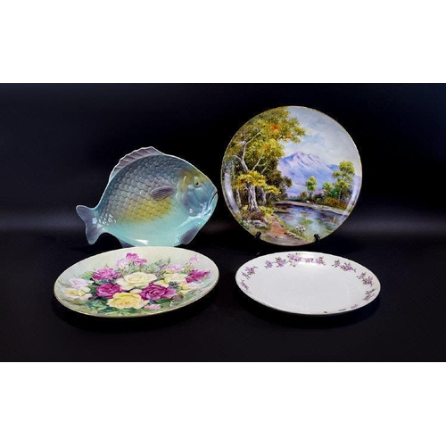 673A - Collection of Four Large Plates including two Noritake Chargers one decorated with a floral design t... 