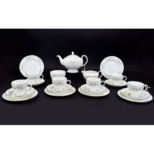 594 - Wedgwood Bone China ( 21 ) Piece Tea Service ' Westbury ' Pattern. R4410. Comprises Six Trios, 1 Lar... 