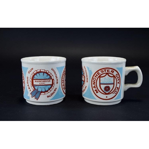 695 - Pair of Beakers - Manchester City League Cup Winners. 1975 / 1976.