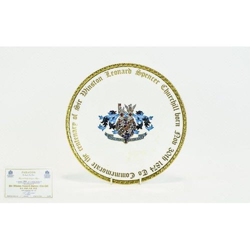 703 - Paragon Fine English Bone China Sir Winston Churchill Commemorative Cabinet Plate limited edition is... 