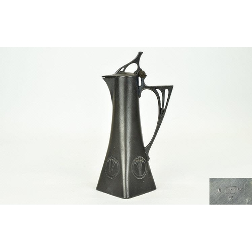 91 - Art Nouveau German WMF Plated Secessionist Liquor Ewer A Fine example of Jugendstil metal ware by Wü... 