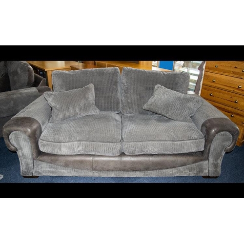 1076 - A Pair of Very Large Contemporary Three Seater Sofas Complete with matching scatter cushions, very l... 