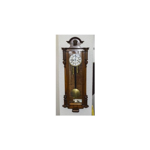 1173 - A Late 19th Century 2 Weight Vienna Regulator In a Walnut Case with Rack Striking Movement and Two P... 