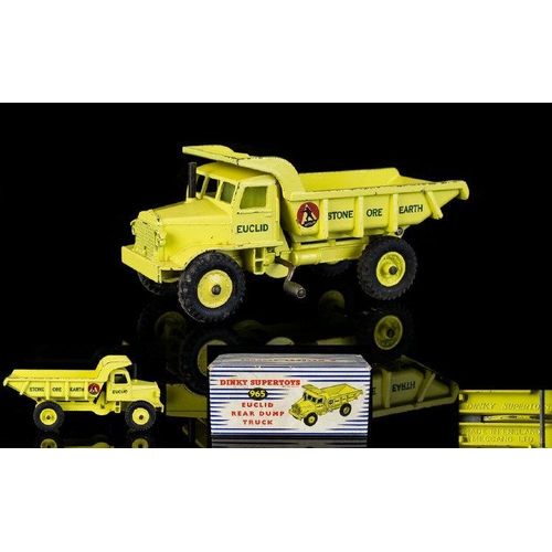 1379 - Dinky Supertoys, Die Cast Model 965 Euclid Rear Dump Truck. Circa 1950's yellow colourway. Comes wit... 