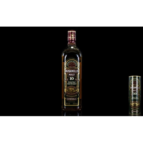 1442 - Bushmills 10 Year Old Single Malt Irish Whisky. Post - 1999 Bottling. 70CL & 40%. From One of The Ol... 