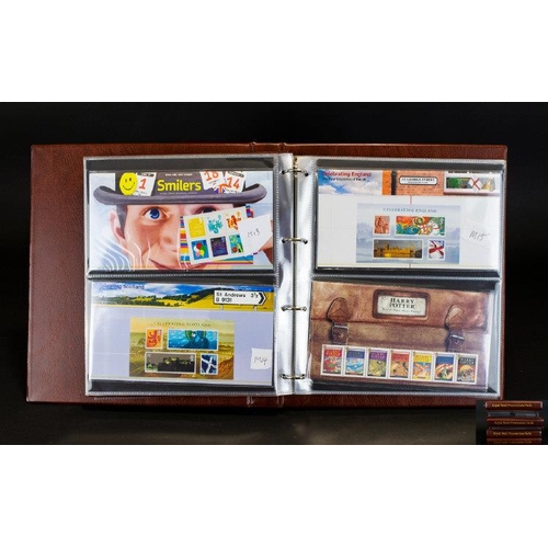 1454 - Five Royal Mail Presentation Pack Albums full with dates from 1987 to 2007. includes several mini sh... 