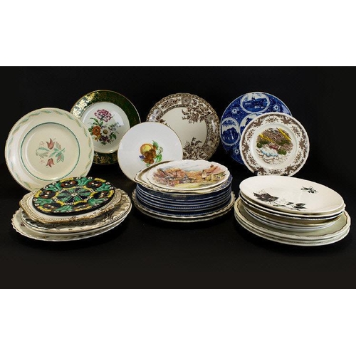 1499 - Box Of Assorted Cabinet Plates To Include Staffordshire Blue And White, Royal Doulton, Grindley, Ken... 