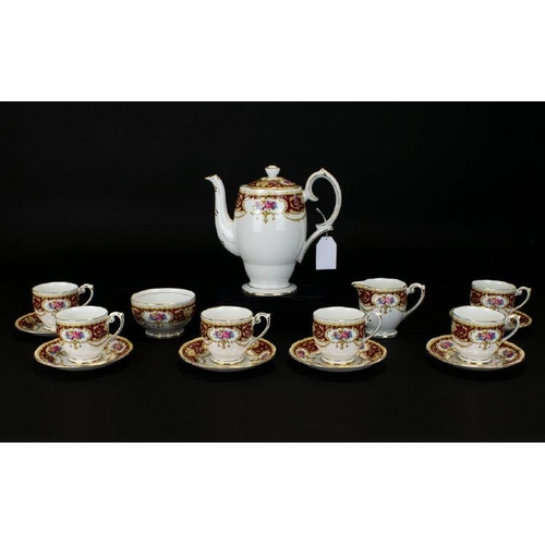 1592 - 15 Piece ''Regency'' Queen Anne Fine Bone China Tea Service, Six Cups, Six Saucers, Tea, Cream And S... 