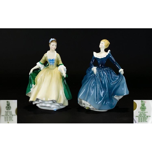 407 - Royal Doulton Hand Painted Porcelain Figures ( 2 ) In Total. Comprises 1/ Elegance. HN2264. Designer... 