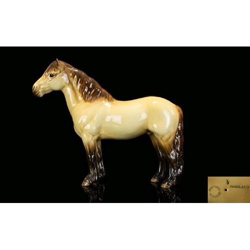 422 - Beswick Horse Figure - Highland Pony ' Mackionneach ' Dun - Colour way. Model No 1644. Designer A. G... 