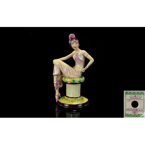 438 - Kevin Francis Hand Painted - Art Deco Style Ltd and Numbered Edition Porcelain Figure ' Danielle ' M... 