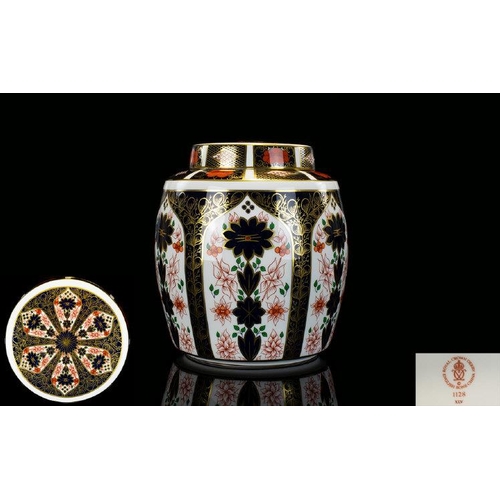 475 - Royal Crown Derby Fine Quality Large Old Imari Pattern Lidded Ginger Jar. Pattern No 1128 & Date 198... 