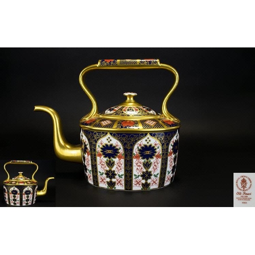 496 - Royal Crown Derby Superb Quality and Impressive Old Imari Gold Band Pattern Large Teapot. Pattern No... 