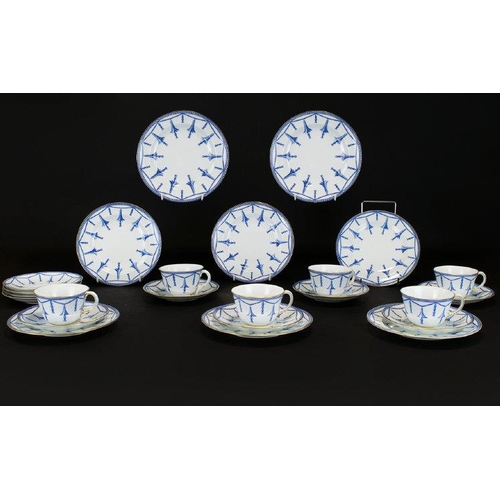 530 - Royal Crown Derby Impressive ( 24 ) Piece Tea Service. Comprises 6 Trios ( 18 ) 4 Saucers and 2 Larg... 