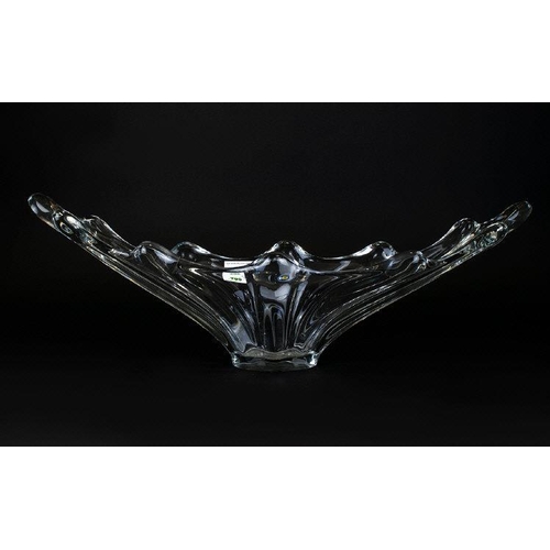 790 - Clear Glass Murano Style Gondola Bowl, Length 24 x 6 Inches Wide, Height 9 Inches