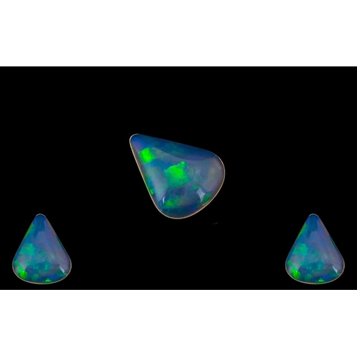 218 - Ethiopian Natural Milky Blue Pear Shaped Opal. Measurements 16.3 x 12.9 x 4 mm. 2.08 cts - 2.8 grams... 