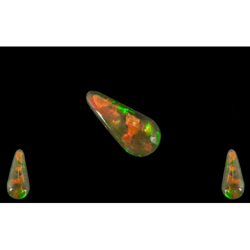 219 - Ethiopian Natural Orange Tear Drop Fire Opal. 2.27 cts. Measurements 19.5 x 9 x 3.4 mm. Please Confi... 