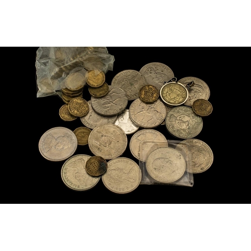 366 - A Collection Of Coins, To Include, 2002 Five Pound Coins, Great Britain Crown Winston Churchill 1965... 