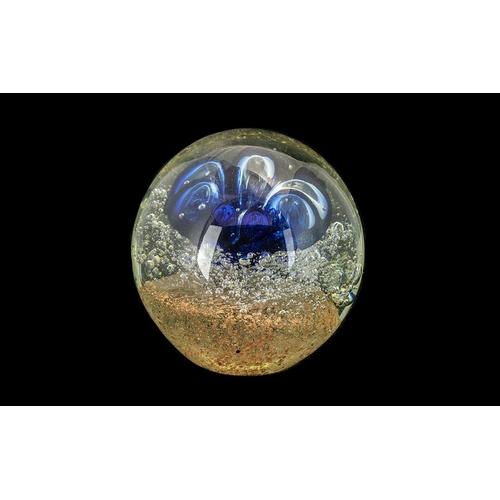 786 - Large & Impressive Decorative Paperweight 6'' tall x 6'' wide, heavy glass with 'bubble' interior an... 