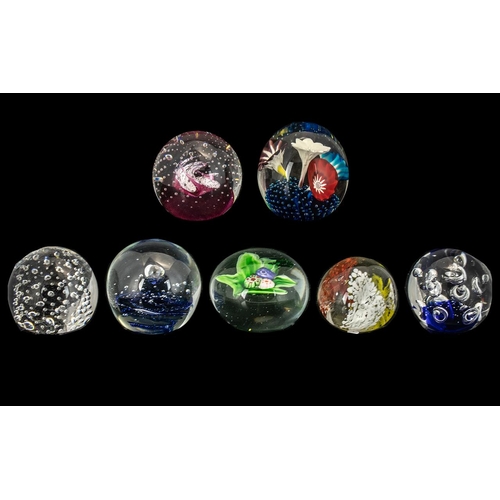 790 - Collection of Decorative & Colourful Paperweights, nine in total, comprising: an apple; a pear; 'bub... 