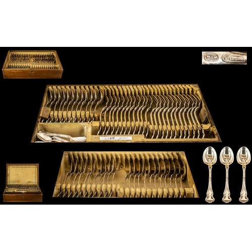 100 - American 19th Century Superb Quality - Junior Rococo Pattern Sterling Silver ( 71 ) Piece Canteen of... 