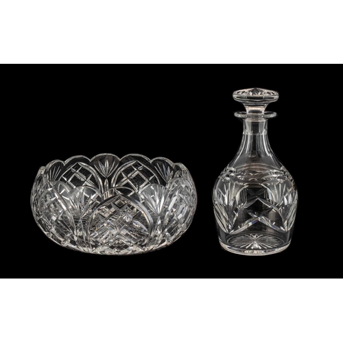 746 - Harbridge English Crystal Glass Decanter and Heritage Irish Crystal Bowl comes in original boxes.
