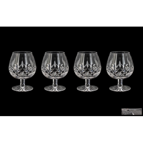 751 - Waterford - Superb Set of 4 Cut Crystal Large Brandy Glasses.  Waterford signed to each glass, all i... 
