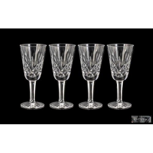 752 - Waterford - Superb Set of 4 Cut Crystal Sherry Glasses.  Waterford signed to each glass, all in pris... 