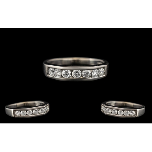 12 - Ladies - Superb and Contemporary 18ct White Gold Diamond Set Dress Ring of Pleasing Form / Design. F... 