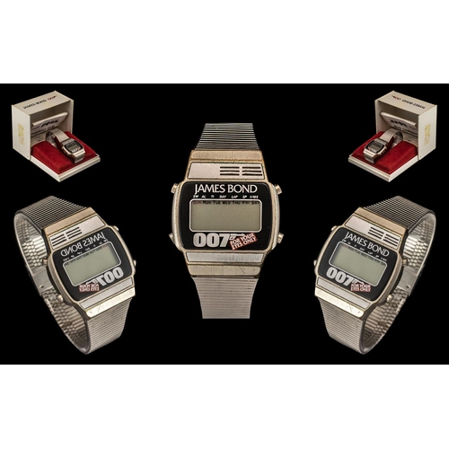 201 - James Bond 007 Zeon Stainless Steel Digital Watch with box and papers and instructions.  Excellent c... 