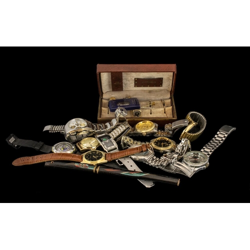 336 - Mixed Collection of 12 Watches. vintage, including Rotary, Lacoste, Timex, Brian Stio, etc.  Also in... 