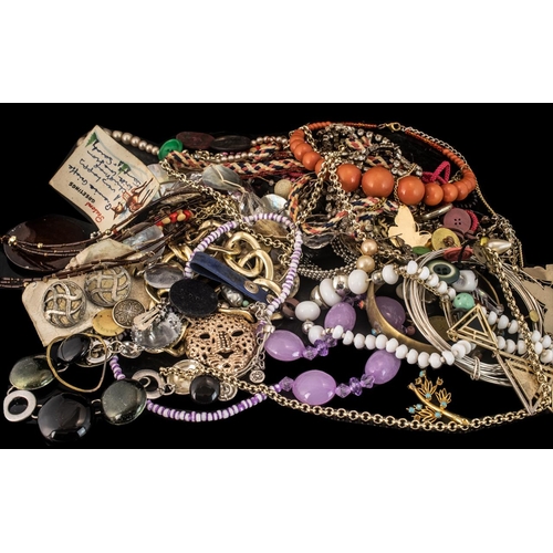 349 - Collection of Costume Jewellery to include beads, chains, bracelets, etc. Plus a box of assorted but... 