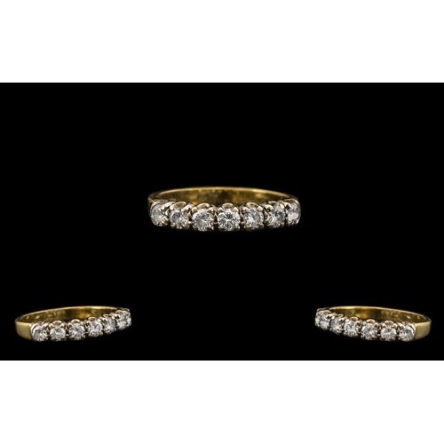 50 - Ladies Attractive 18ct Gold Seven Stone Diamond Set Ring, the seven round brilliant cut diamonds, in... 