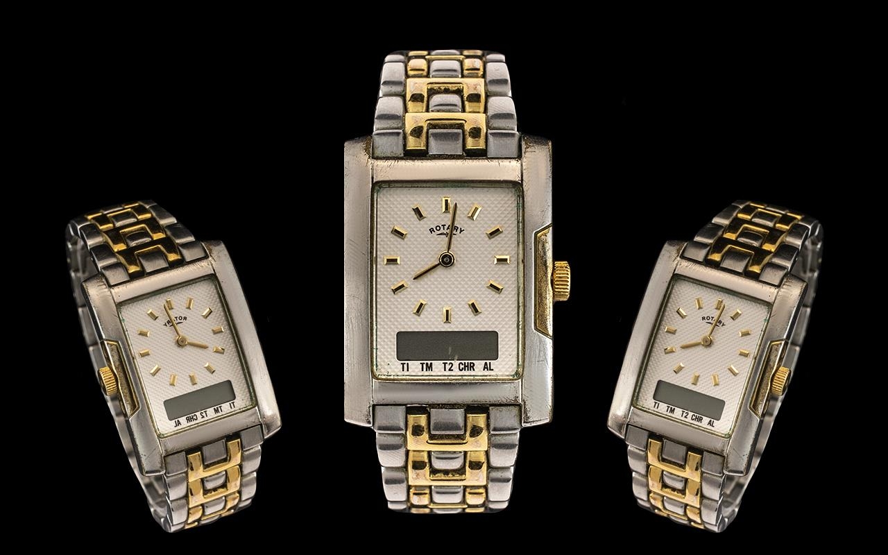 Rotary Savannah Rare Two Tone Stainless Steel LCD - Analogue 