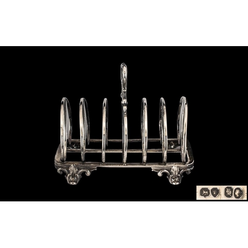 106 - Victorian Period Solid Silver Quality 6 Tier Toast Rack of excellent proportions and design. Hallmar... 