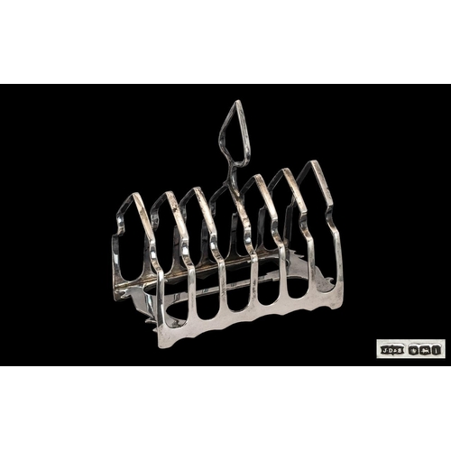 121 - Sterling Silver 1920's 6 Tier Toast rack of pleasing proportion and design. Hallmark Sheffield 1928 ... 