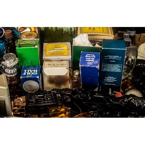 1496 - Large Collection of Vintage Avon Aftershave Bottles in various forms, some with boxes, some with aft... 