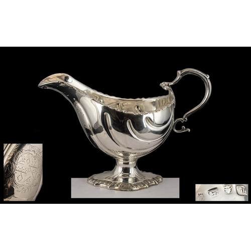 109 - George III 1760 - 1820 Exceptional Silver Sauce Boat of Wonderful Nautalis Design and of Solid Const... 