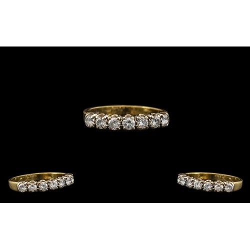 17 - Ladies Attractive 18ct Gold Seven Stone Diamond Set Ring, the seven round brilliant cut diamonds, in... 