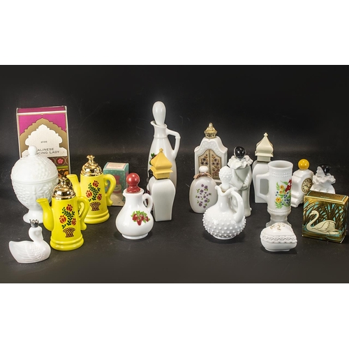 1500 - Collection of Vintage Avon White Glass Perfume Bottles, comprising: two Oriental Moonwind bottles; t... 