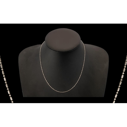 54 - Contemporary Design 18ct White Gold Chain of Elegant From / Design. Full Hallmark for 750 - 18ct. Al... 