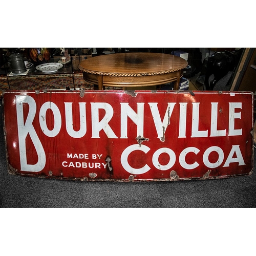 1097 - Vintage Cadbury 'Bournville Cocoa' Enamel Sign of large size, with chips to enamel commensurate with... 