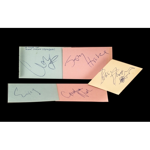 1450 - The Hollies Autographs on Pages - All Five on Pages - Allan Clarke, Eric, Graham, Nash, Bobby Elliot... 