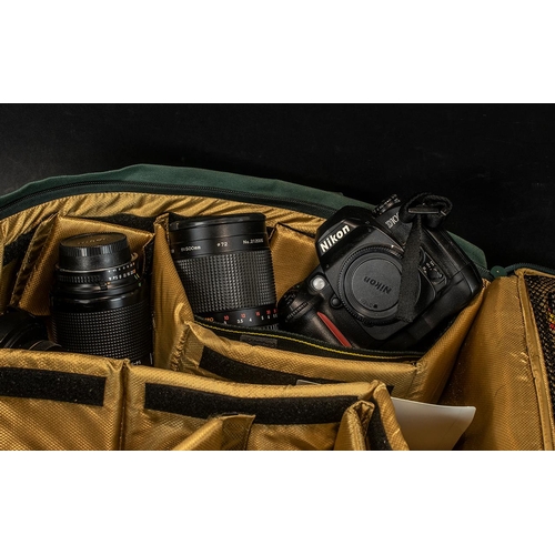 1109 - Nikon D100 Camera with Three Lenses, fitted in a carrying case; the lenses comprise 1/ Centon Mirror... 